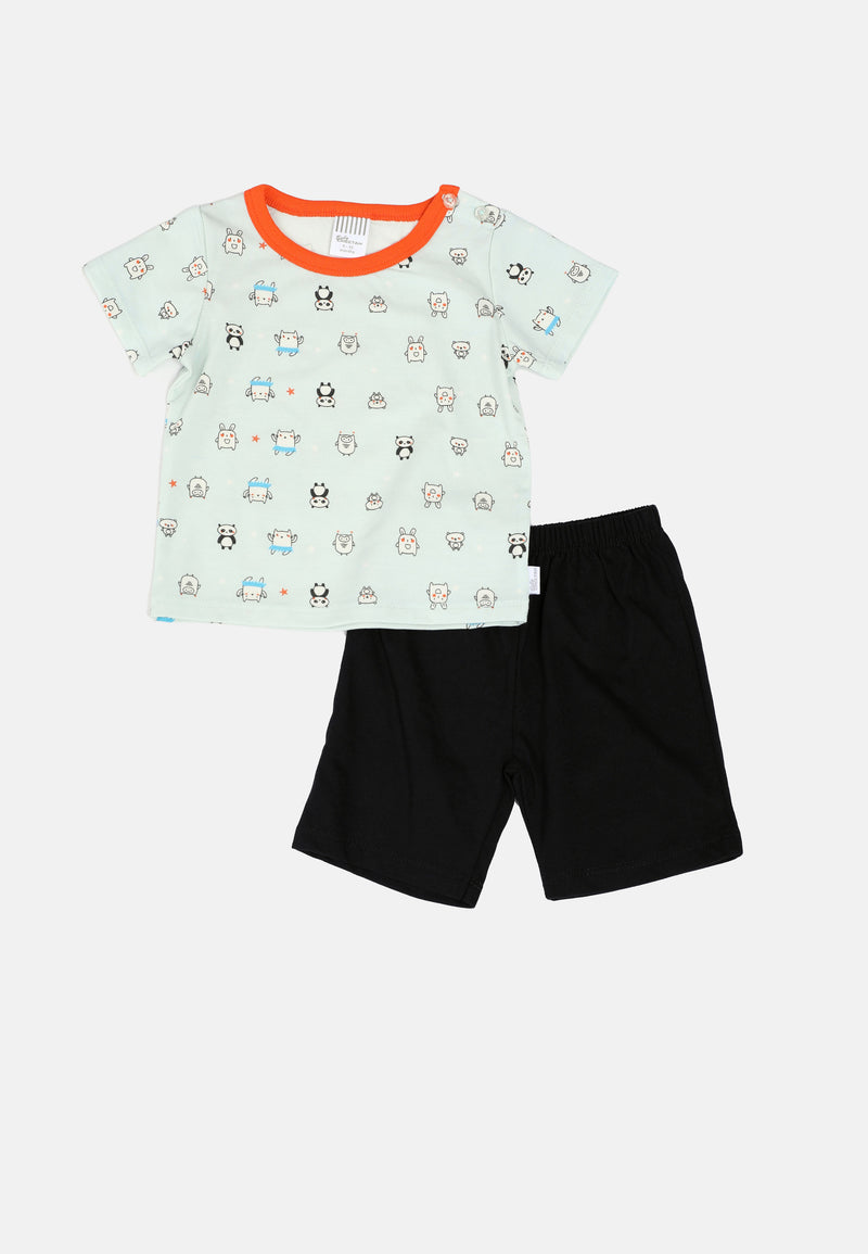 Baby Cheetah Boy Short Sleeves Suit Set - CBB-182610(F)