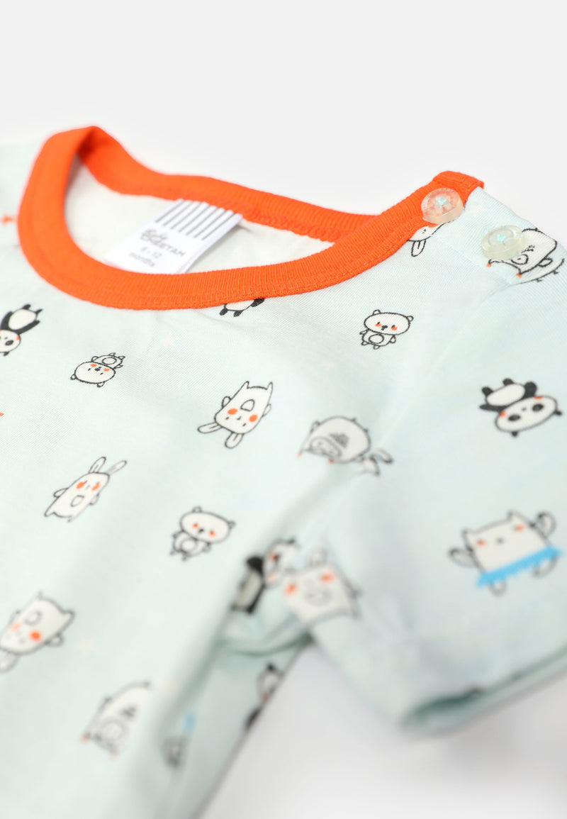 Baby Cheetah Boy Short Sleeves Suit Set - CBB-182610(F)