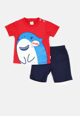 Baby Cheetah Boy Short Sleeves Suit Set - CBB-182630(F)