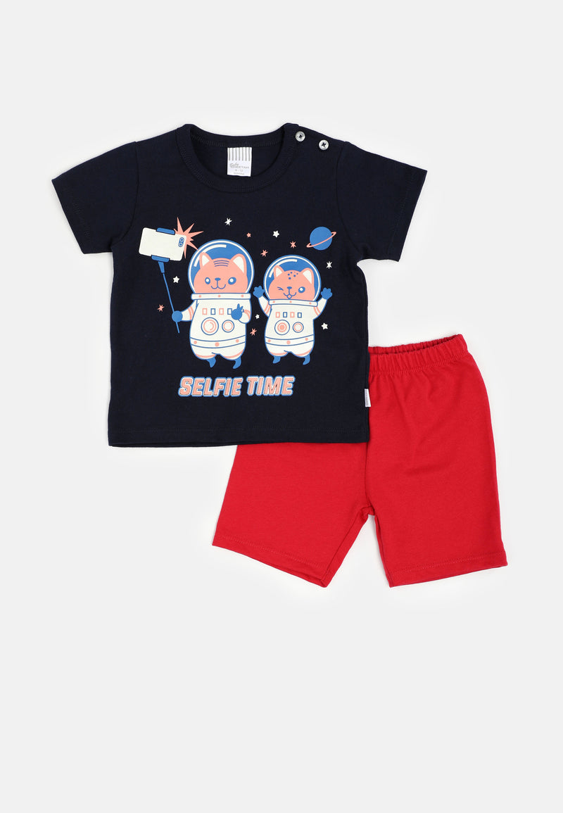 Baby Cheetah Boy Short Sleeves Suit Set - CBB-182632(F)
