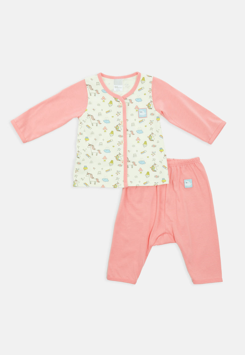 Baby Cheetah Girl Long Sleeves Suit Set - CBG-182660(F)