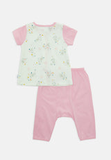 Baby Cheetah Girl Short Sleeves Suit Set - CBG-182662(F)