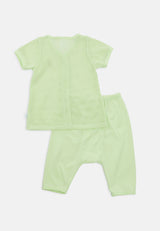 Baby Cheetah Girl Short Sleeves Suit Set - CBG-182682(F)