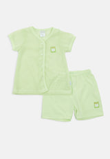 Baby Cheetah Girl Short Sleeves Suit Set - CBG-182686(F)