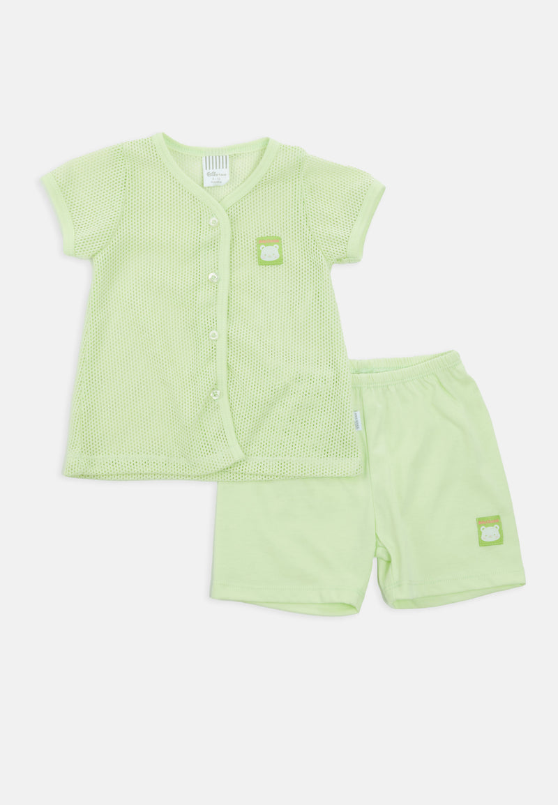 Baby Cheetah Girl Short Sleeves Suit Set - CBG-182686(F)
