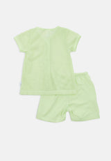 Baby Cheetah Girl Short Sleeves Suit Set - CBG-182686(F)