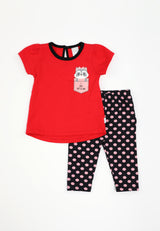 Baby Cheetah Girl Short Sleeves Suit Set - CBG-182720(F)