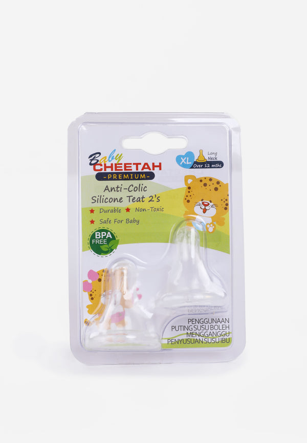 Baby Cheetah Anti-Colic Silicone Teats  (2 in 1)- Long Neck (XL) - CBB-NP21040