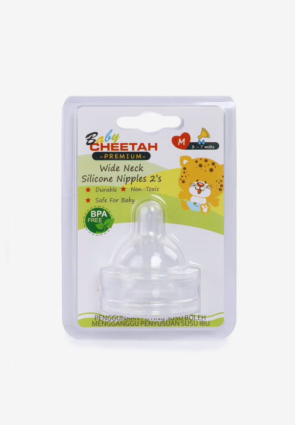 Baby Cheetah Silicone Nipples (2 in 1) - Wide Neck (M) - CBB-NP21060