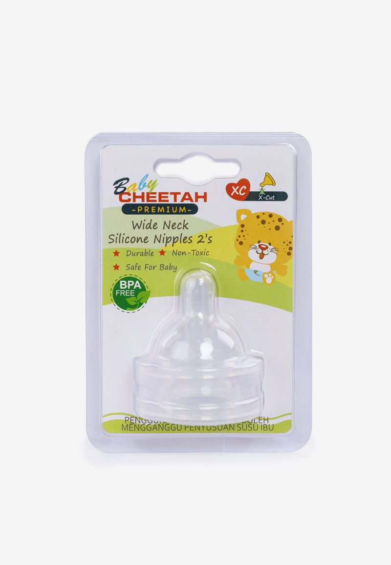 Baby Cheetah Silicone Nipples (2 in 1)- Wide Neck (XC) - CBB-NP21068