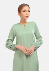 Arissa Baju Raya Puff Sleeve Jubah - Aardenia in Saga Green (ARS-18032)