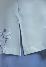 Arissa Toile Prints Baju Raya Set - Tulipe in Steel Blue (ARS-18036)