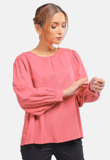 Arissa Puffed Long Sleeve Blouse - ARS-13658