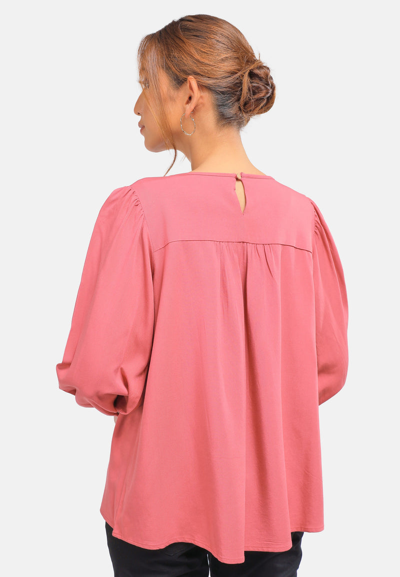 Arissa Puffed Long Sleeve Blouse - ARS-13658