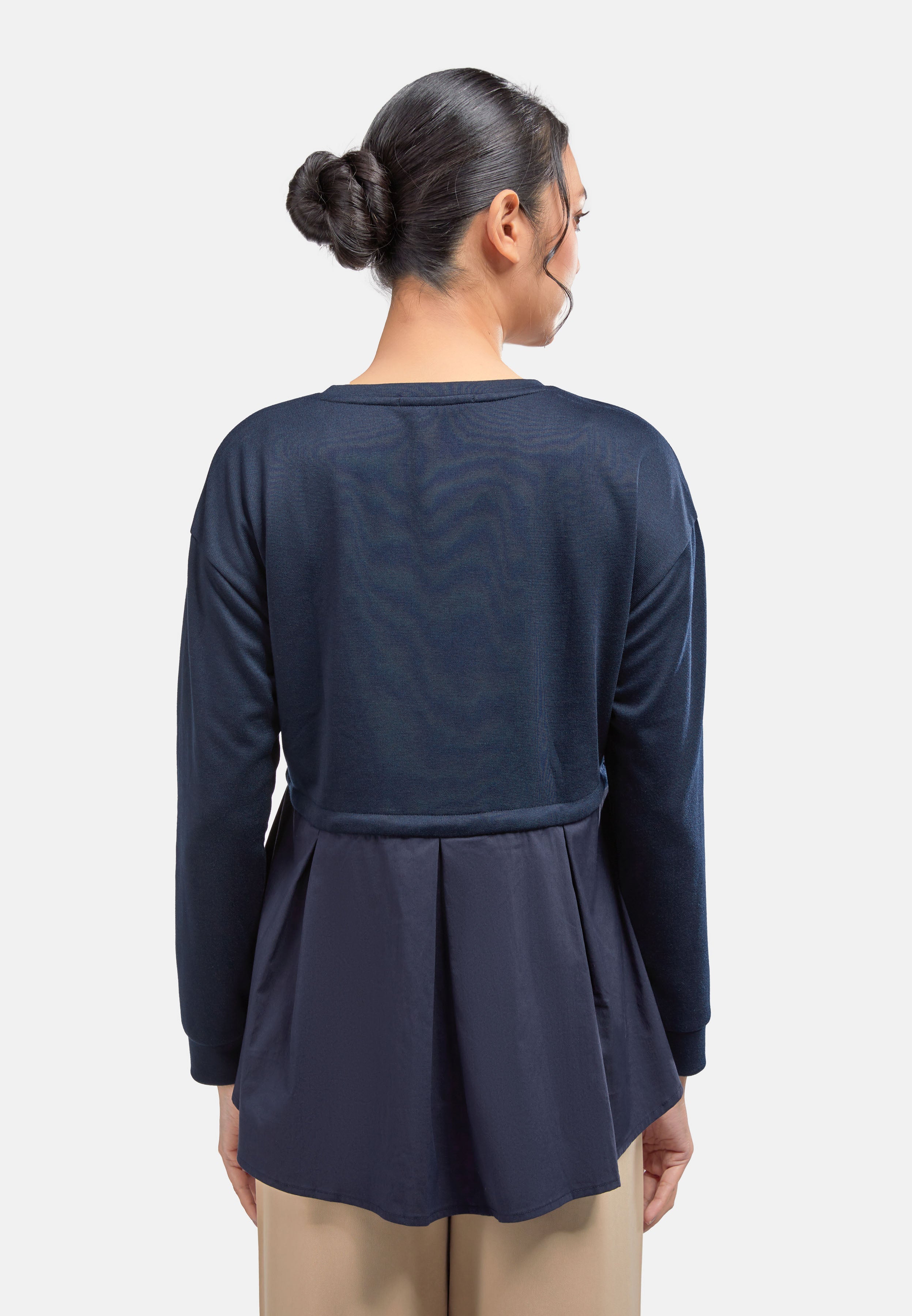 Arissa Long Sleeve Combined Peplum Tops - ARS-6776 (MD2)