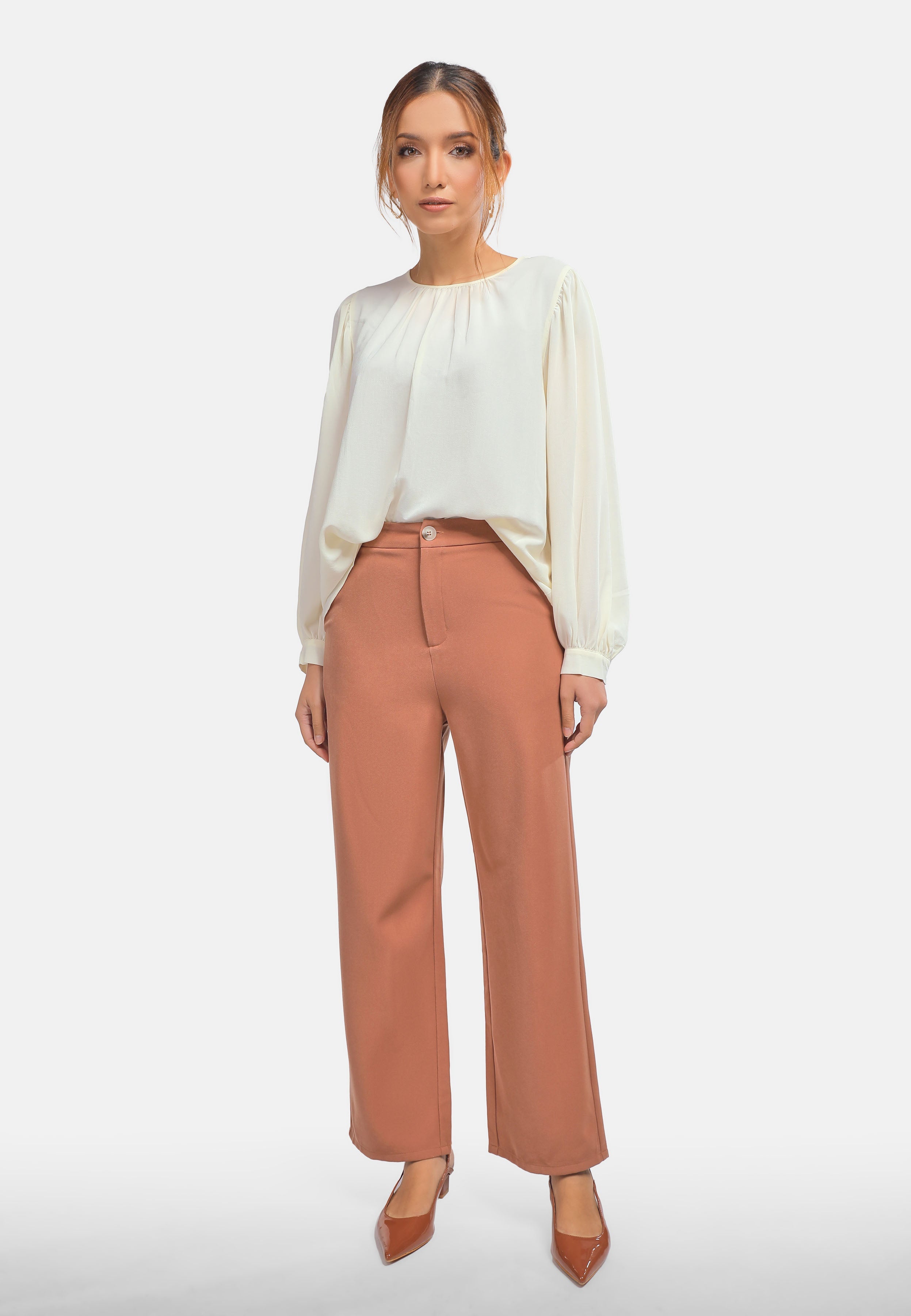 Arissa Women Straight Cut Polyester Twill Straight Cut Long Pants MDE - ARS-11212
