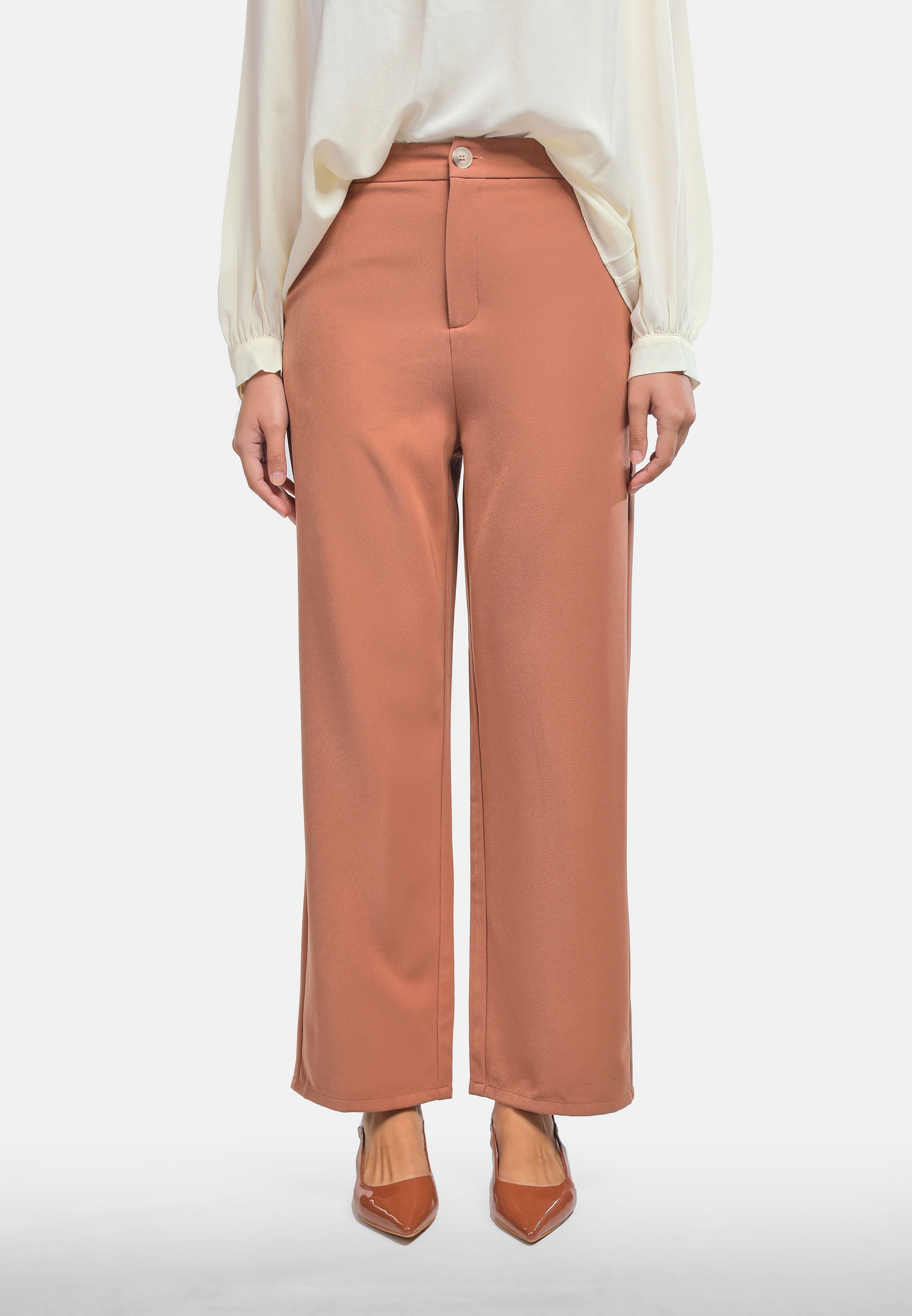 Arissa Women Straight Cut Polyester Twill Straight Cut Long Pants MDE - ARS-11212