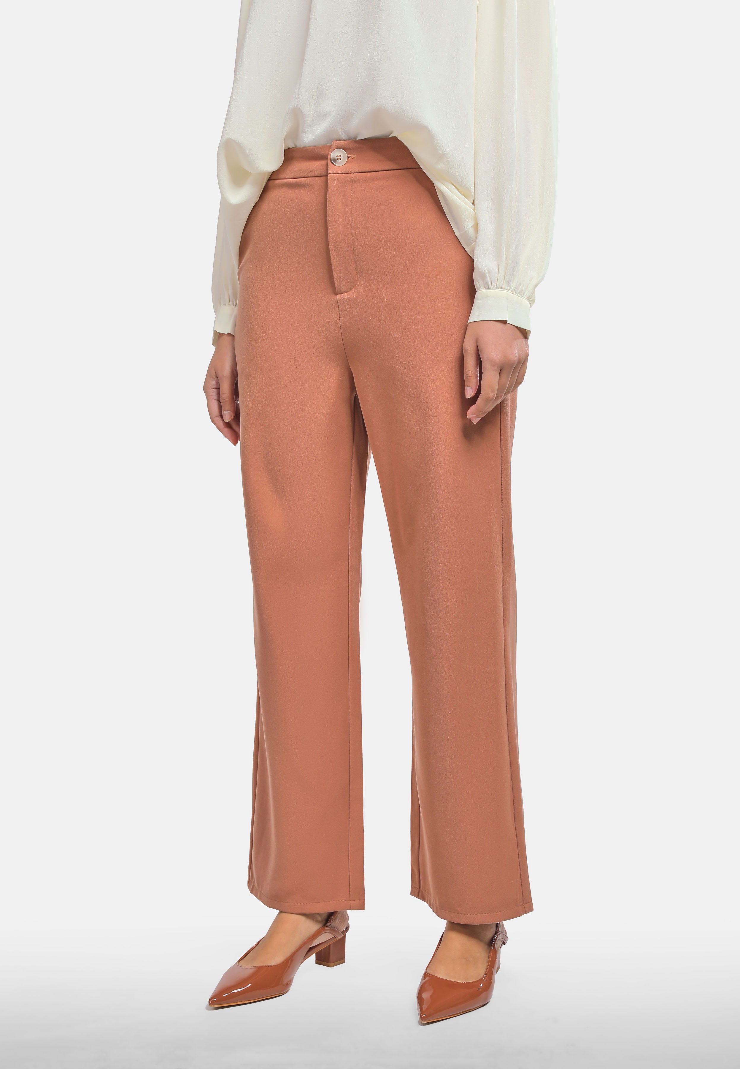 Arissa Women Straight Cut Polyester Twill Straight Cut Long Pants MDE - ARS-11212