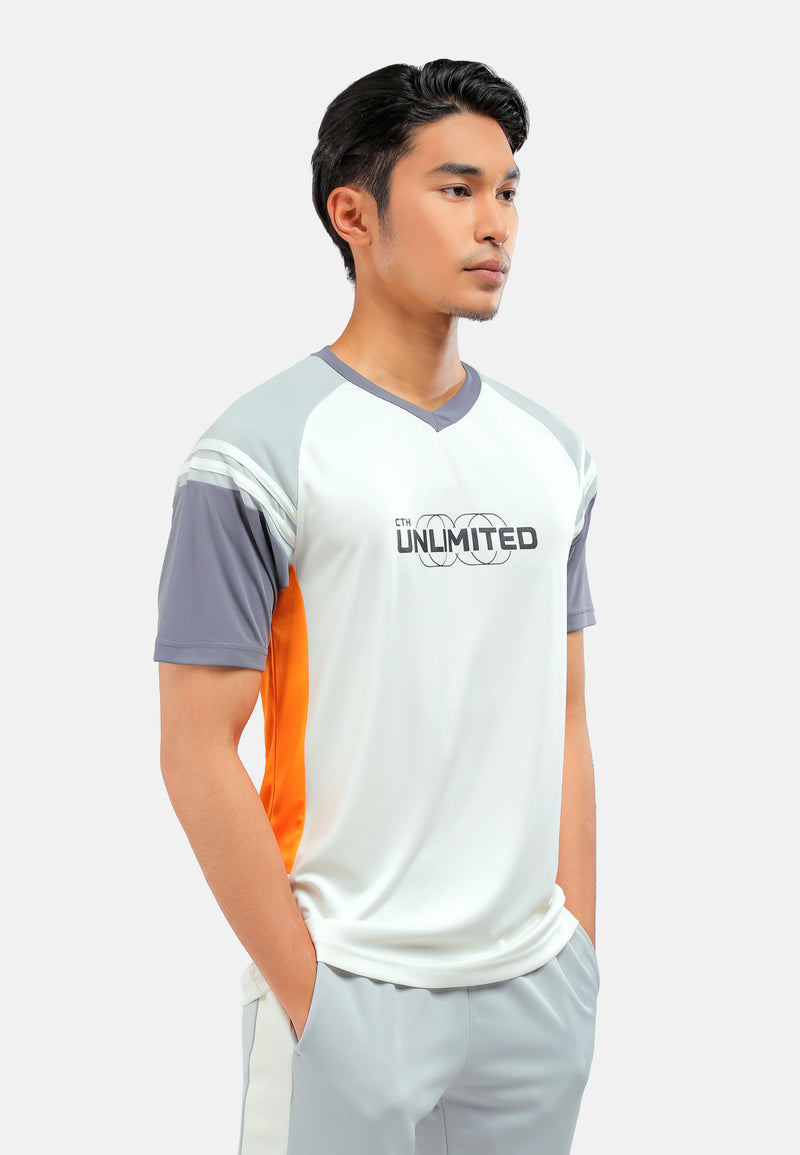 CTH unlimited Men Polyester Interlock V Neck Short Sleeve Jersey Top - CU-90870