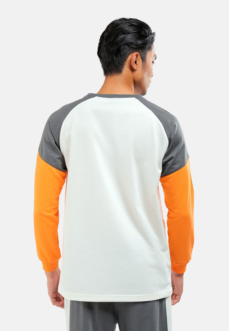 CTH unlimited Men Inlay Terry Round Neck Long Sleeve Sweater - CU-6218