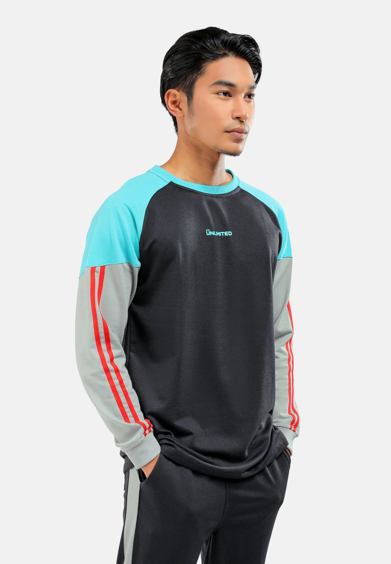 CTH unlimited Men Inlay Terry Round Neck Long Sleeve Sweater - CU-6218