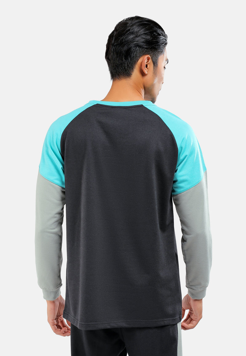 CTH unlimited Men Inlay Terry Round Neck Long Sleeve Sweater - CU-6218