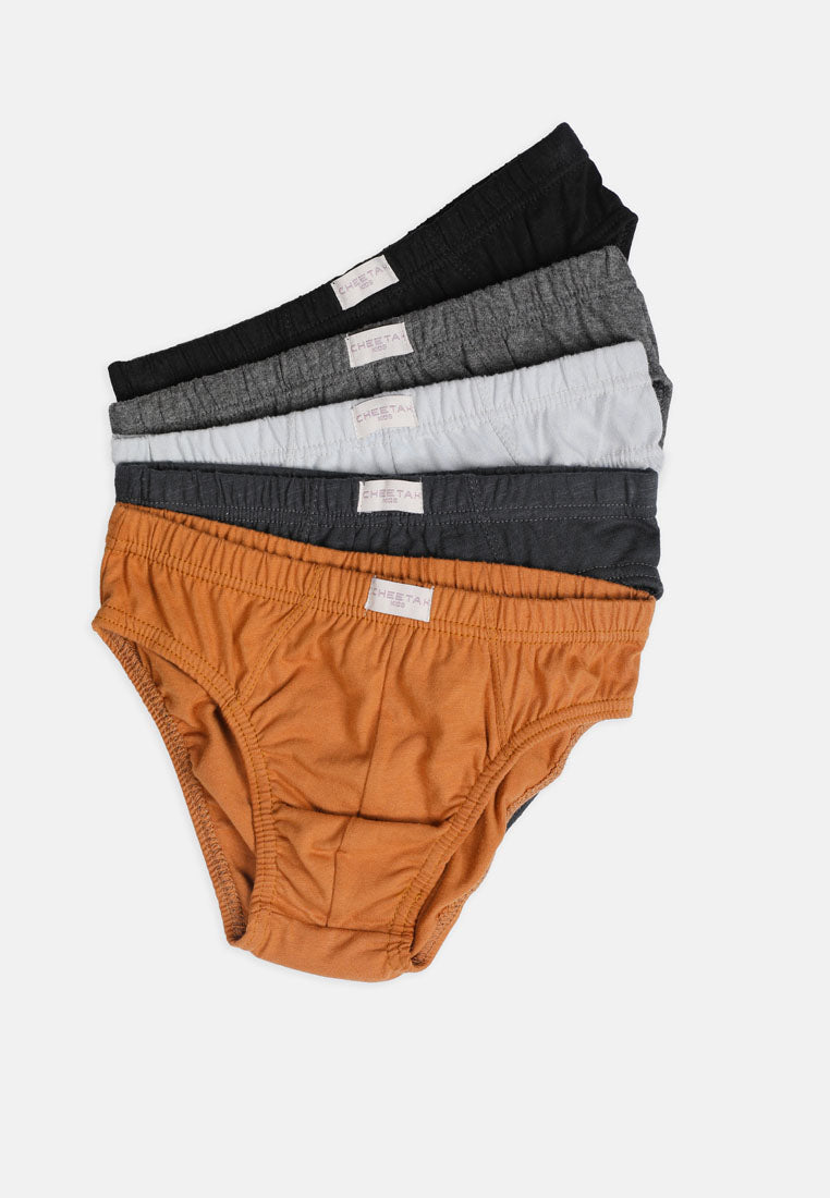 Cheetah Kids Boys Underwear Comfortable Cotton Mix 5 in 1 Briefs (Mini) - CJ-1086(R)