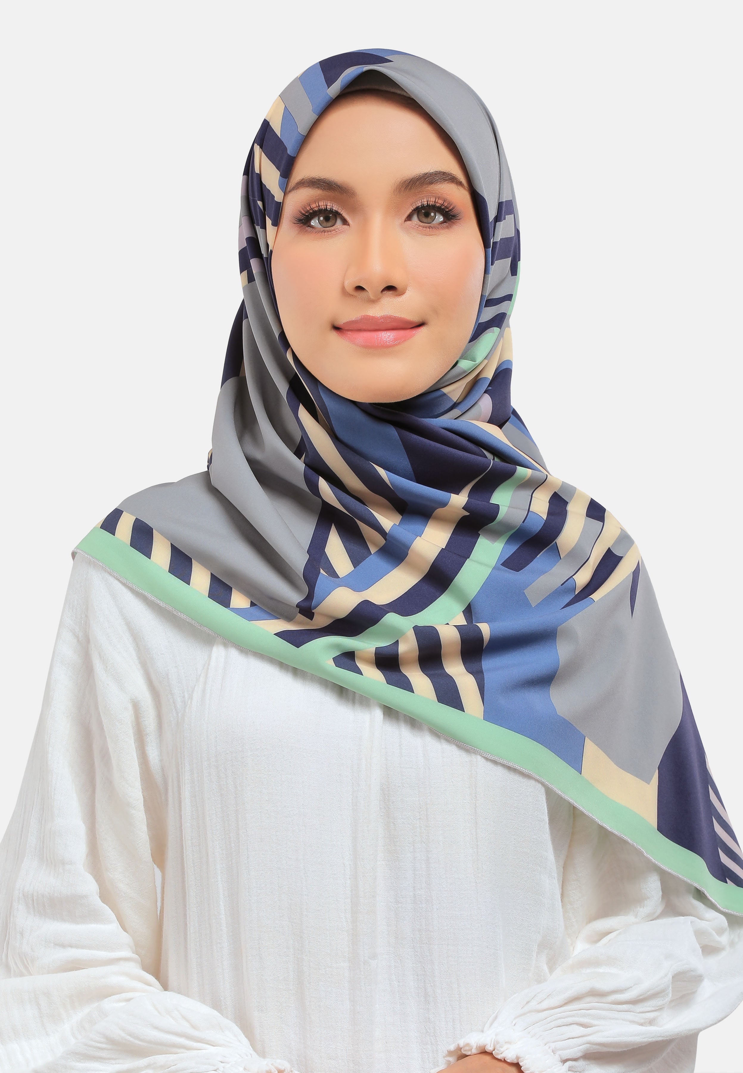 Arissa Hijab Facade Printed Square Scarf - ARS-ST1178 (MD2)