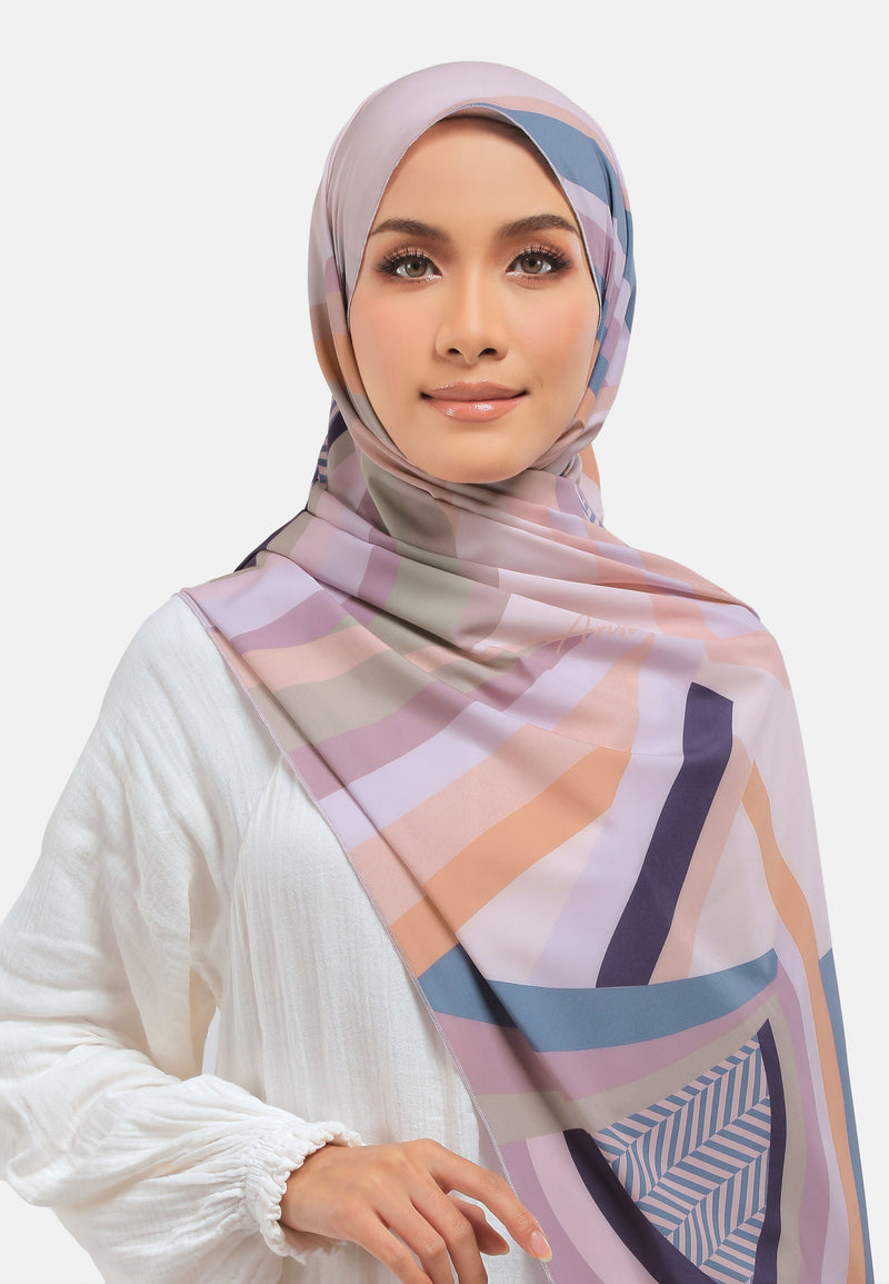 Arissa Hijab Mullion Printed Shawl Scarf - ARS-ST1190