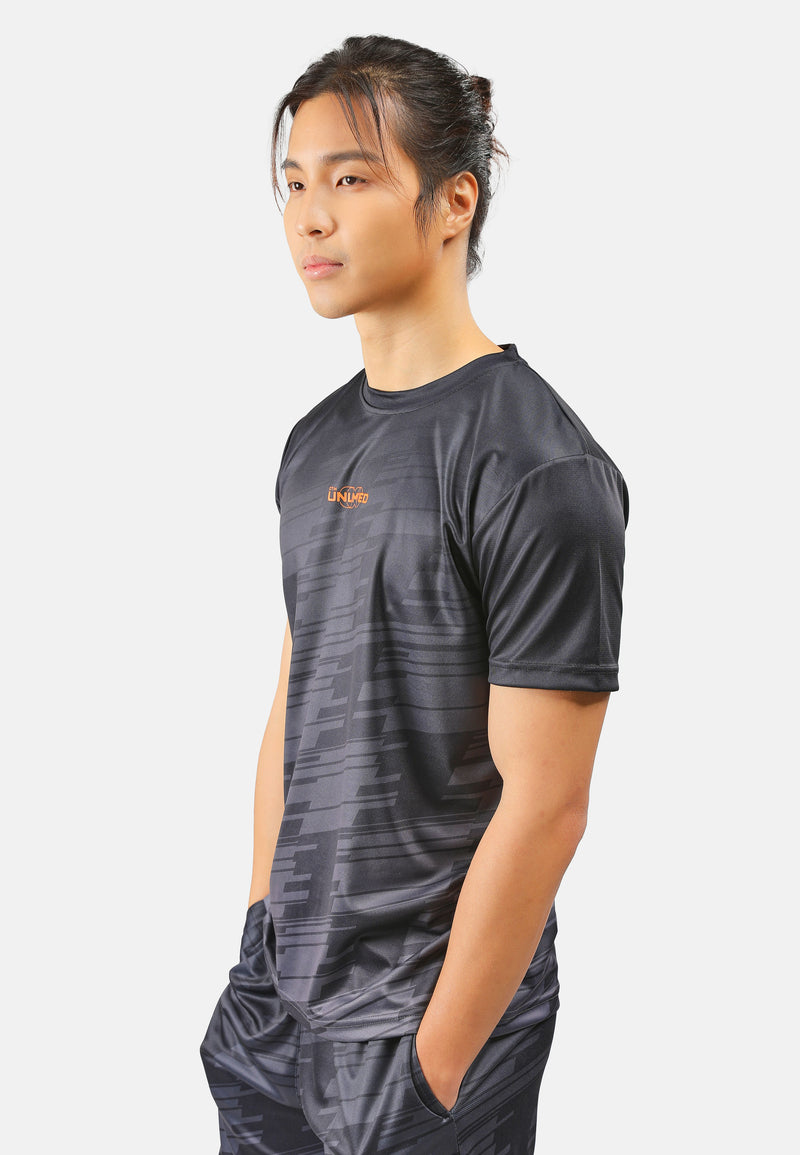 CTH unlimited Men Microfibre Mesh Round Neck Short Sleeve Jersey Top with Printing - CU-90940