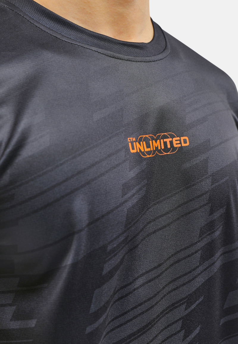 CTH unlimited Men Microfibre Mesh Round Neck Short Sleeve Jersey Top with Printing - CU-90940