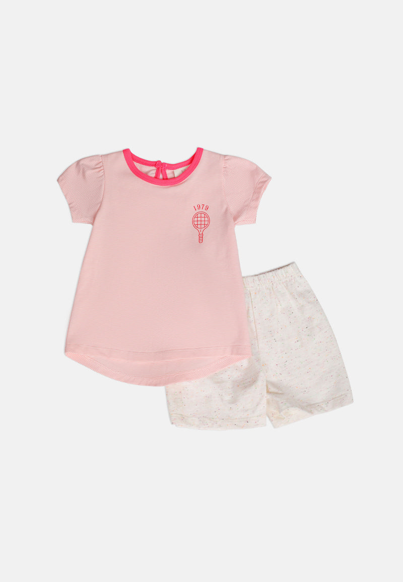 Cheetah Baby Girl Short Sleeves Suit Set - CBG-182846(F)