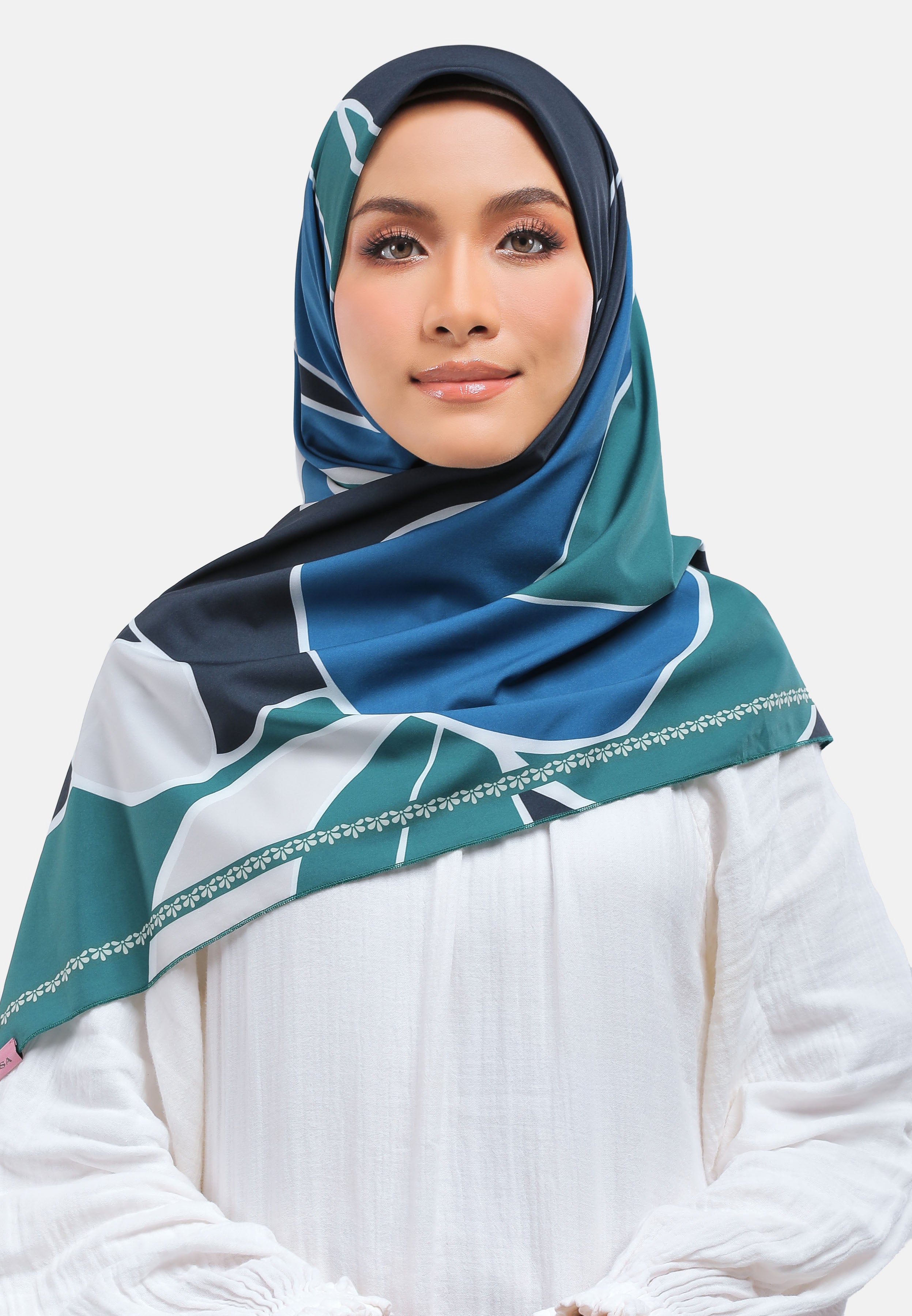Arissa Hijab Aquata Printed Square Scarf - ARS-ST11212 (MD2)