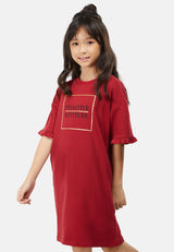 Cheetah Kids Girl Short Sleeves Dress - CJG-19236