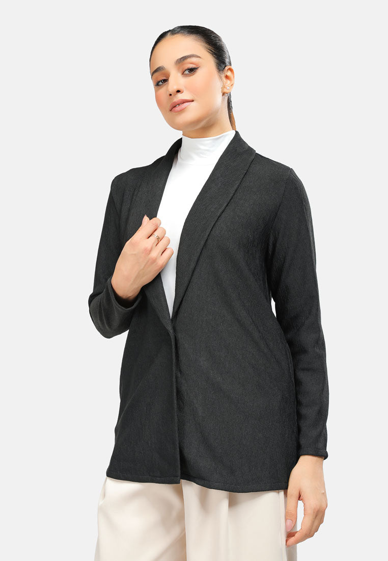 Arissa Pleated Long Sleeve Blazer - ARS-3042 (MD2)