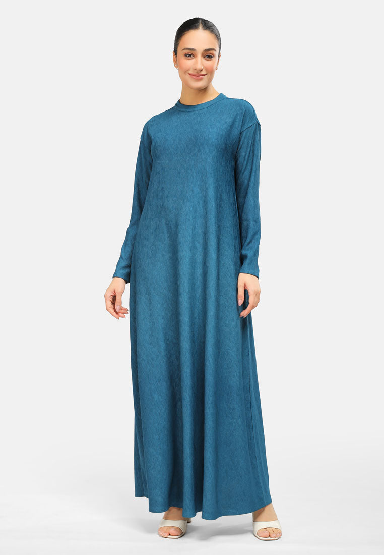 Arissa Pleated Long Sleeve Maxi Dress - ARS-19178 (MD2)