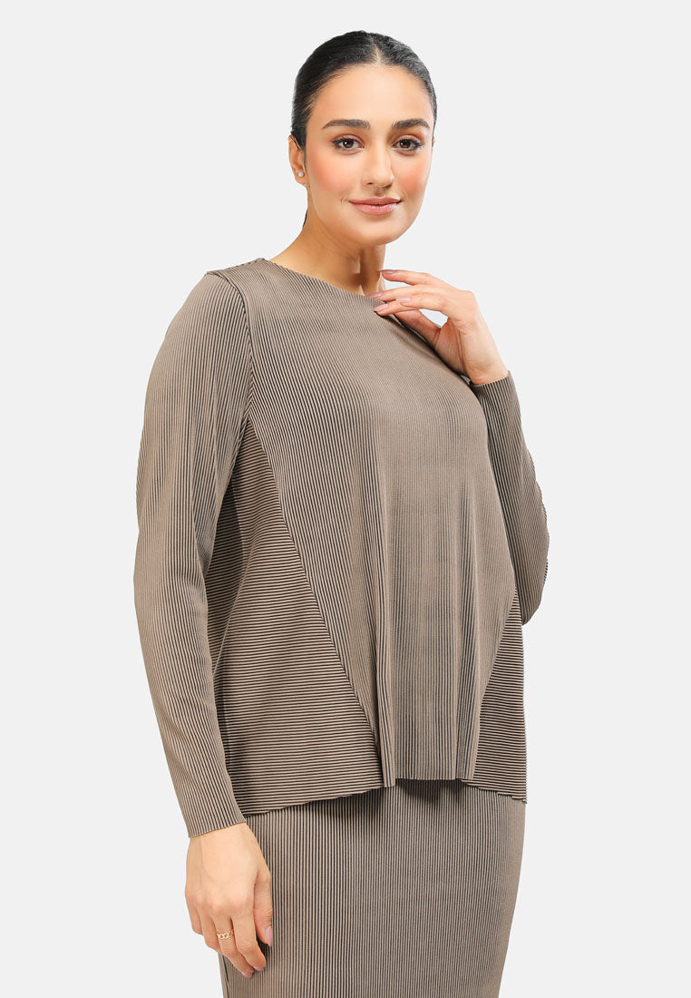 Arissa Pleated Long Sleeve Blouse - ARS-13702 (MD2)