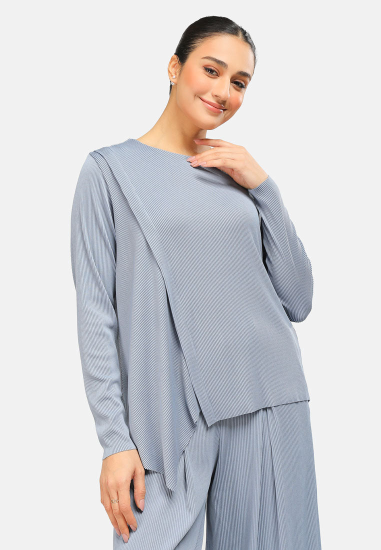 Arissa Pleated Long Sleeve Blouse - ARS-13700 (MD2)