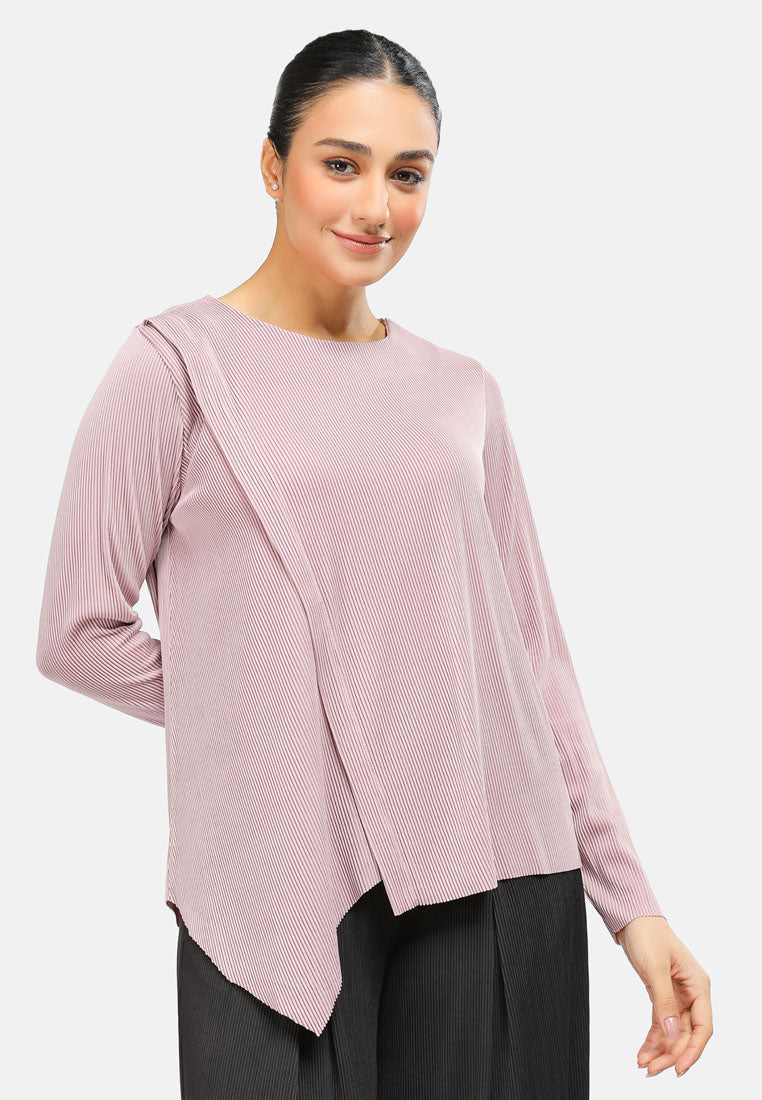 Arissa Pleated Long Sleeve Blouse - ARS-13700 (MD2)