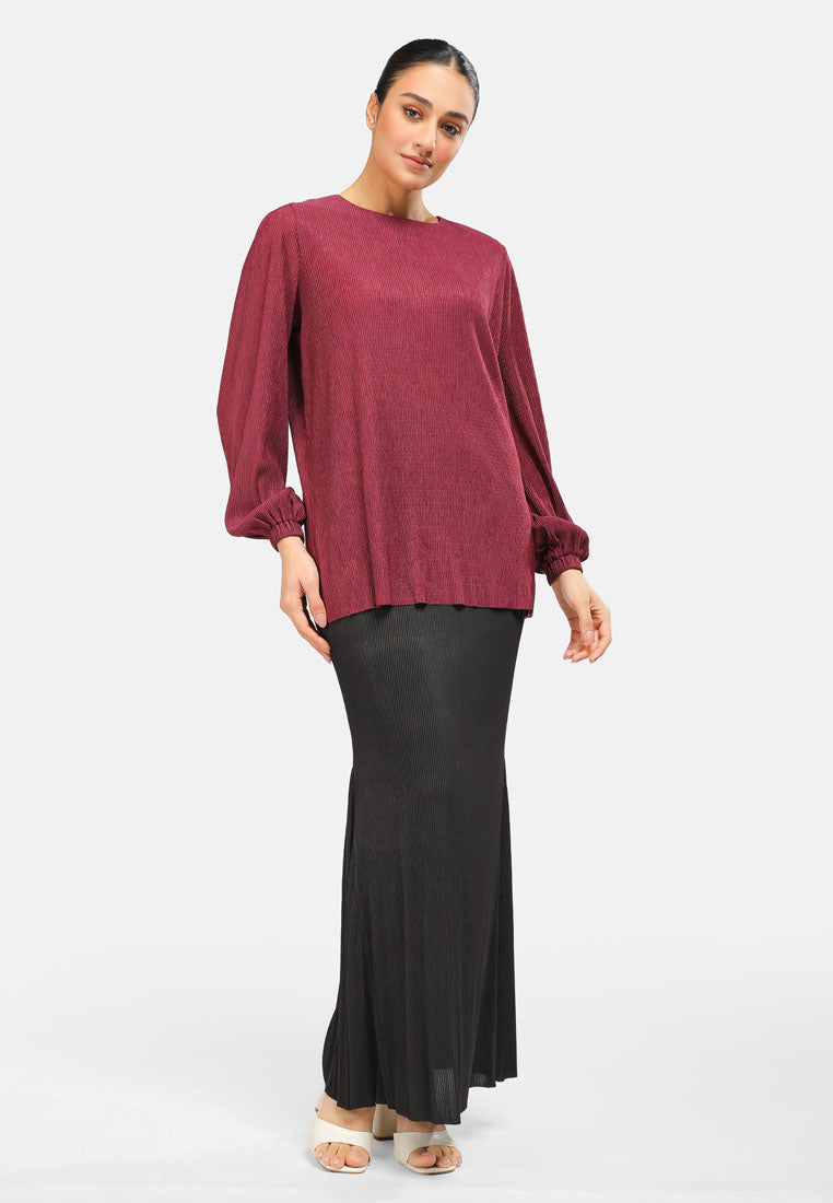 Arissa Pleated Long Sleeve Blouse - ARS-13698 (MD2)