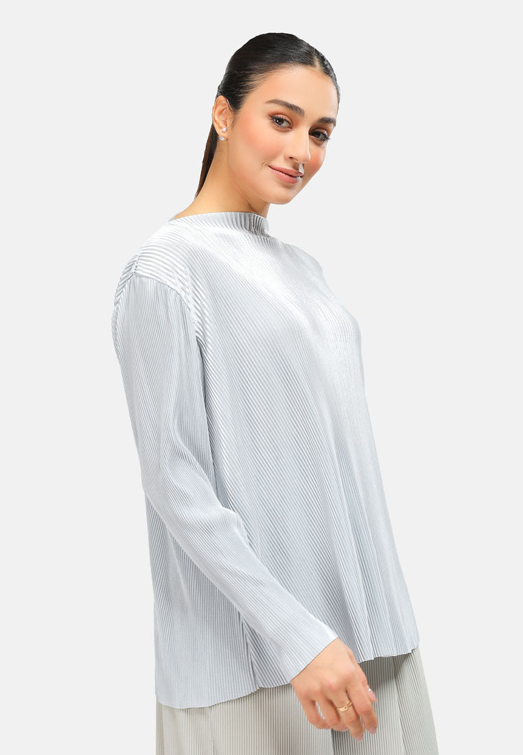 Arissa Pleated Long Sleeve Blouse - ARS-13696 (MD2)