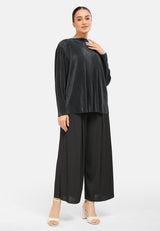 Arissa Pleated Long Sleeve Blouse - ARS-13696