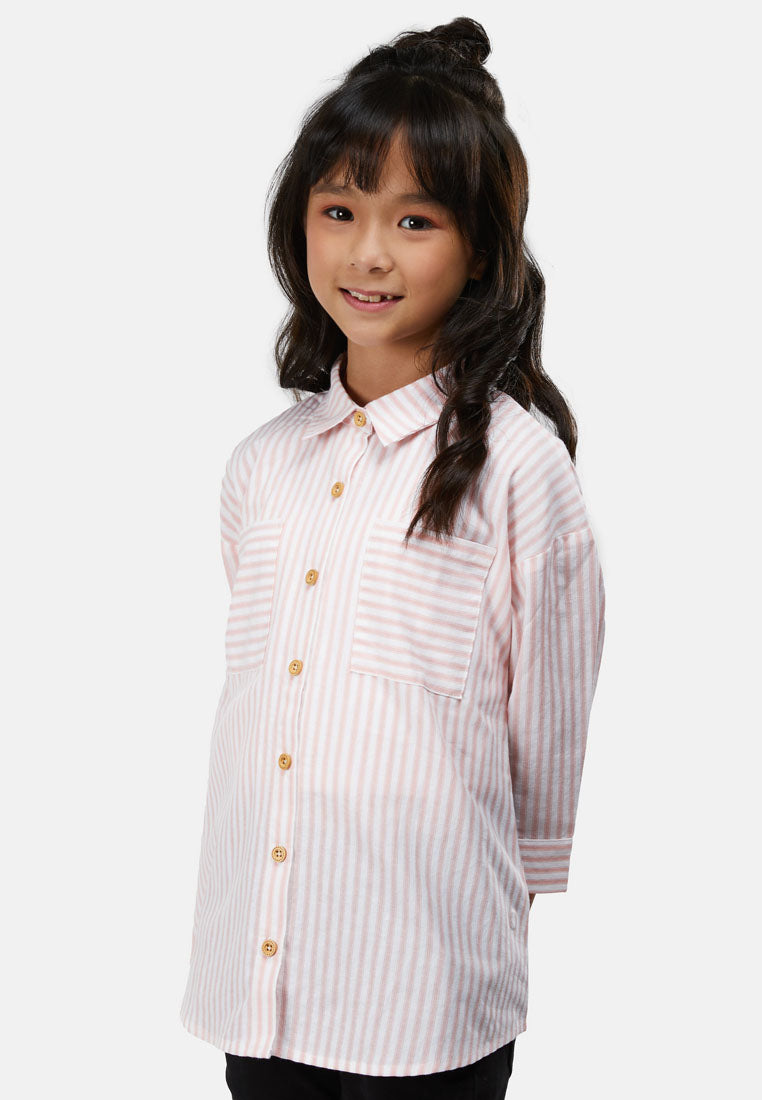 Cheetah Kids Girl 3/4 Sleeves Blouse - CJG-130652
