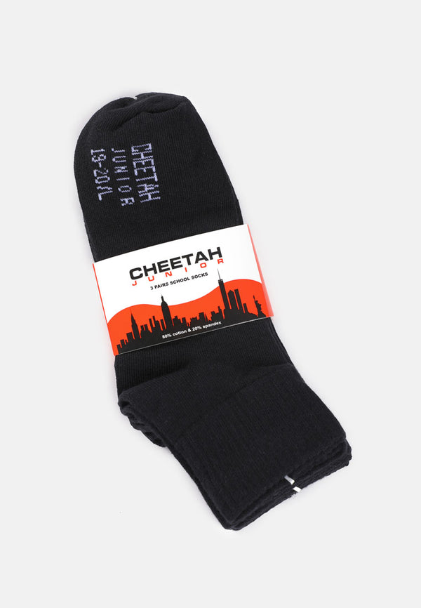 Cheetah Junior Unisex Socks 3 Pairs- CJ-0092(R)