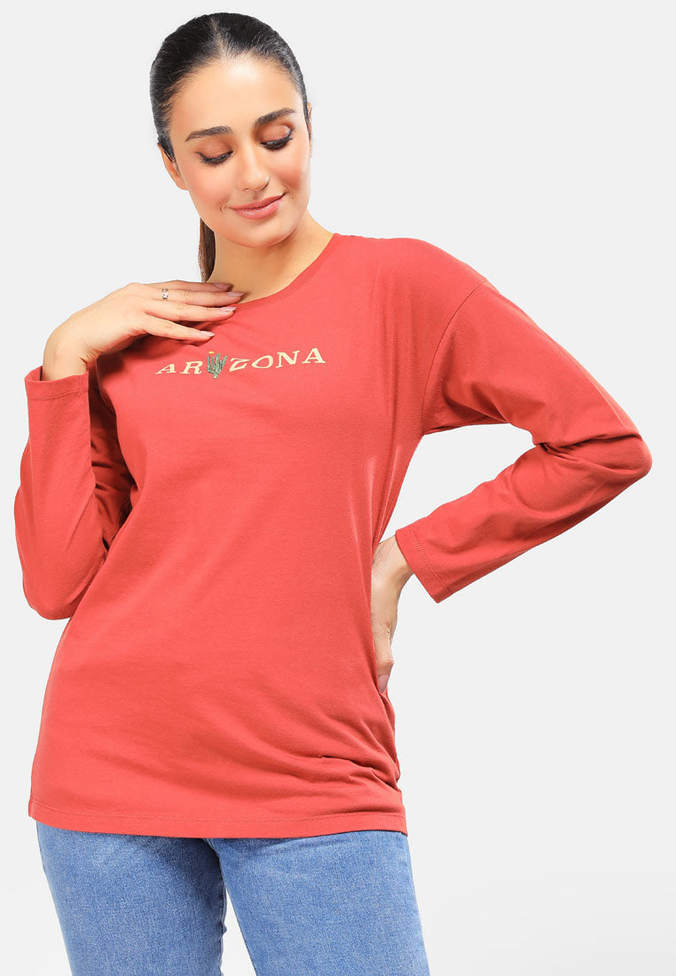 Cheetah Women Basic Long Sleeve Graphic Tee - CL-65882