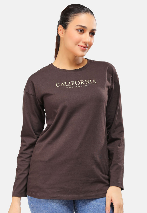 Cheetah Women Basic Long Sleeve Graphic Tee - CL-65888