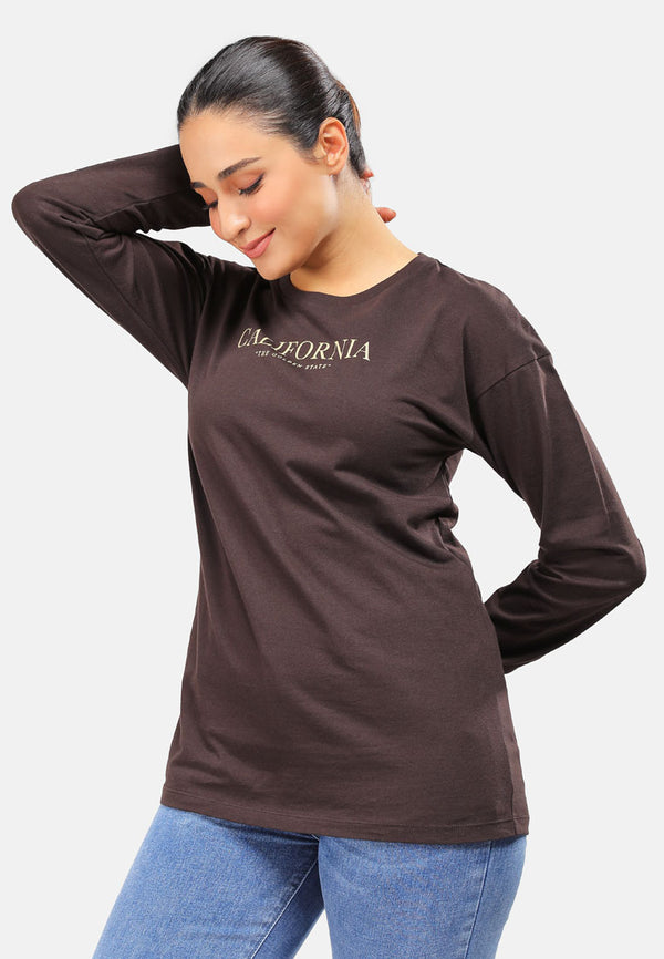 Cheetah Women Basic Long Sleeve Graphic Tee - CL-65888
