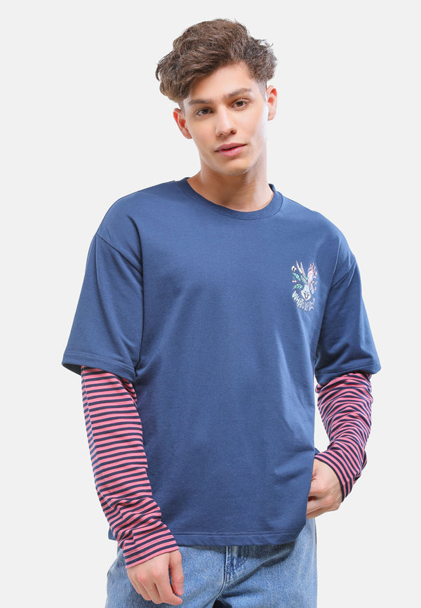 Cheetah Men Looney Tunes Double Layer Long Sleeve Tee - 61146
