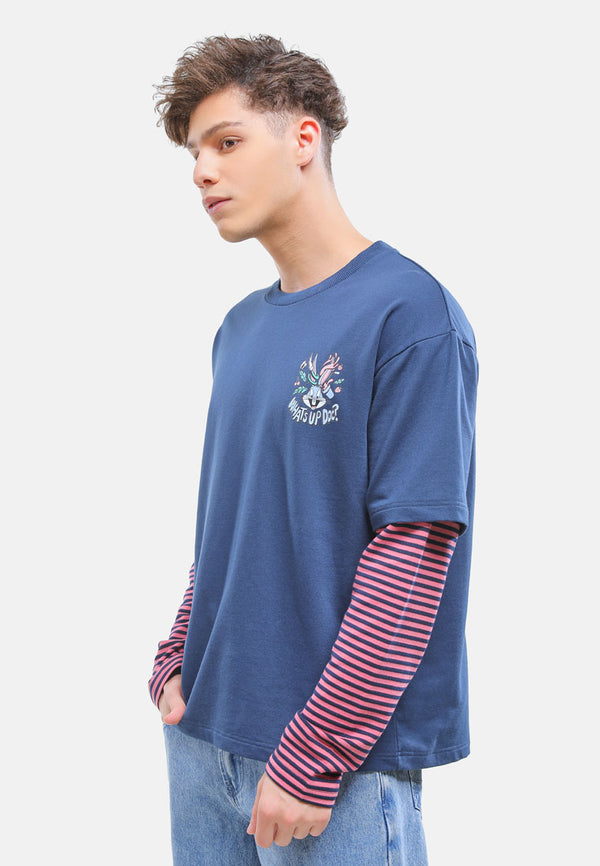 Cheetah Men Looney Tunes Double Layer Long Sleeve Tee - 61146