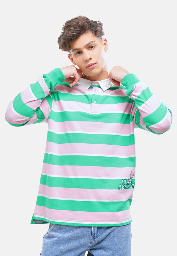Cheetah Men Looney Tunes Stripe Rugby Shirt - 61152
